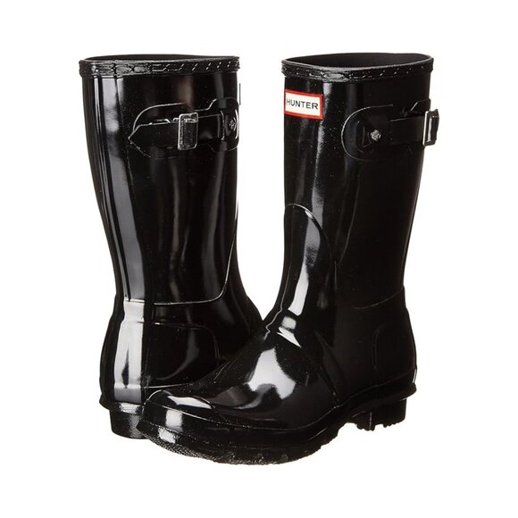 Hunter Original Short Gloss Rain Boots Black Women’s Size 9 US 7 UK Waterproof - Picture 1 of 16
